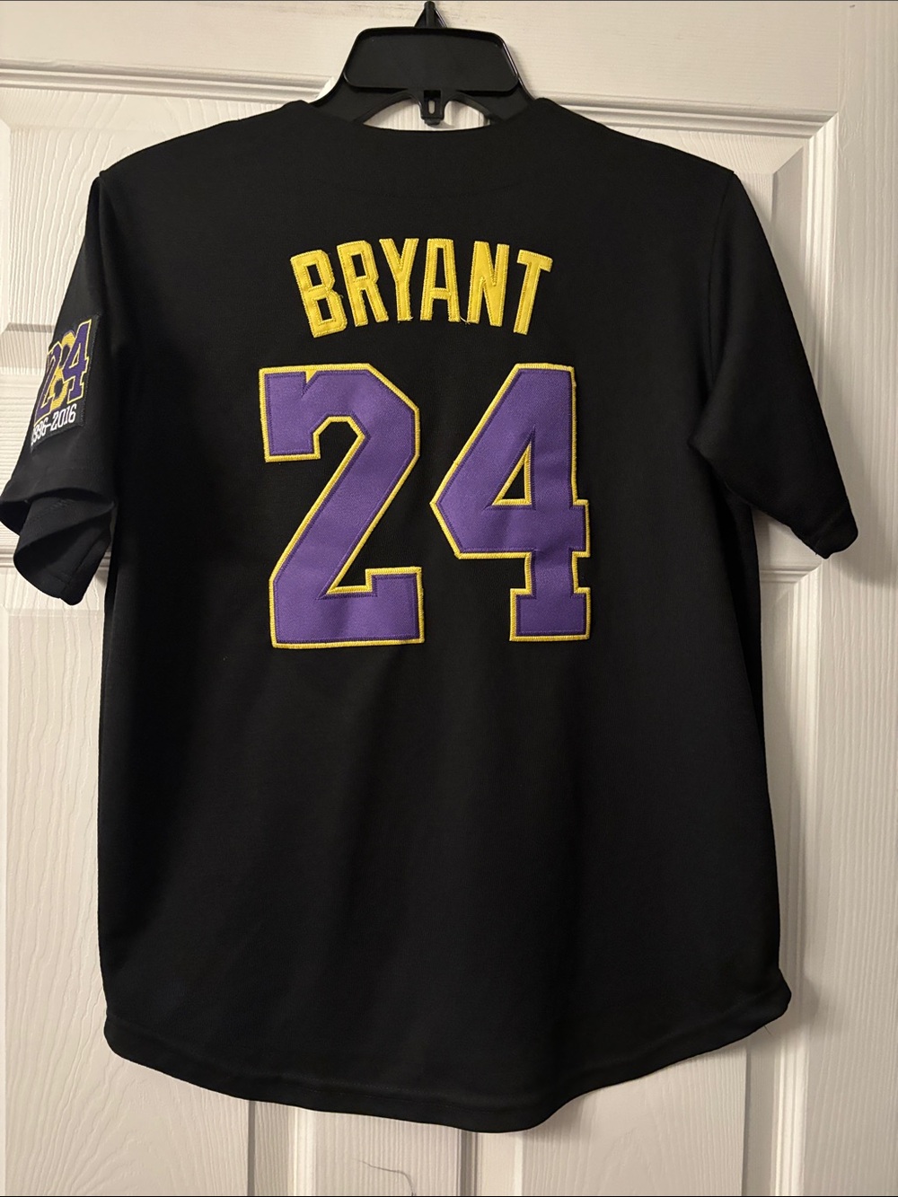 Kobe Bryant Custom Kids' Mamba Baseball Jersey with Purple & Gold Accents - Picture 6 of 6